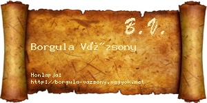 Borgula Vázsony névjegykártya